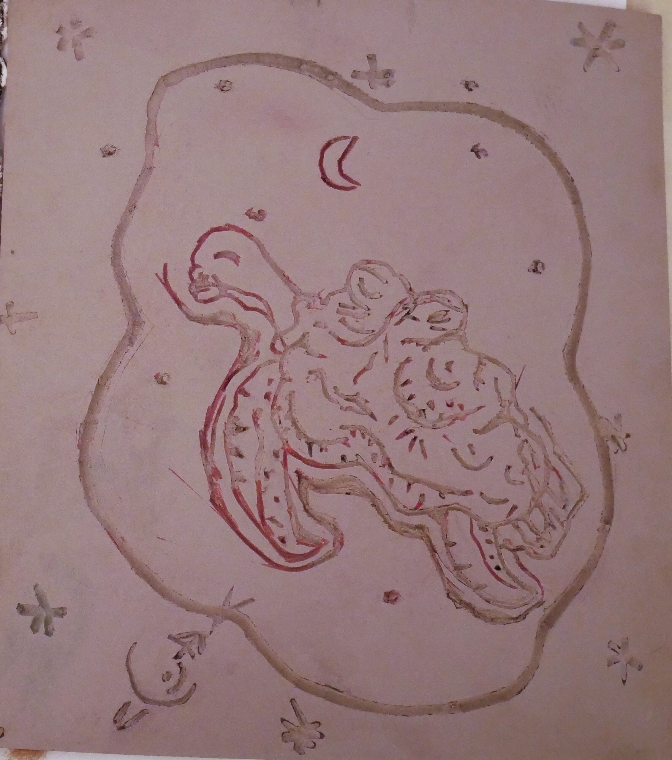 Tortue spatiale – Linogravure